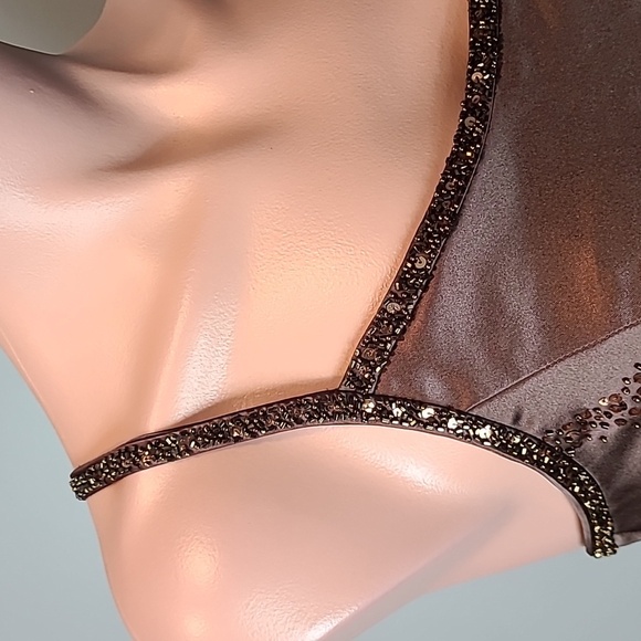 Vintage Brown Maxi Dress gown evening wear Armani Prada esque - Picture 5 of 8